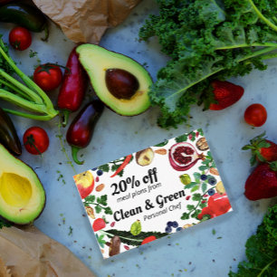 Cartão De Desconto Veggies Modernos Nutricionistas de Chef Pessoais S