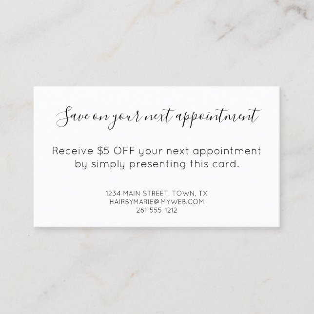 Cartão De Desconto Vintage Tesoura Salon (Frente)