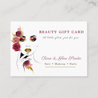 Cartão De Desconto Voucher de Presente do Elegante Estúdio de Beleza
