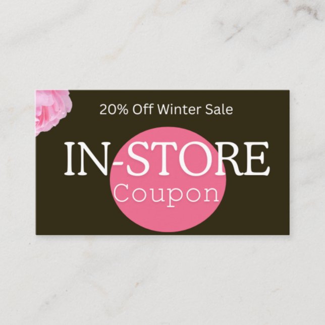 Cartão De Desconto Winter Sale In-Store Coupon (Frente)