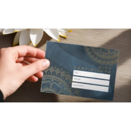 Cartão De Desconto Yoga Instrutor Chic Dourado Mandala