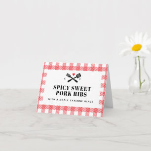 Cartão de Descrição da Xadrez Picnic Vermelha I
