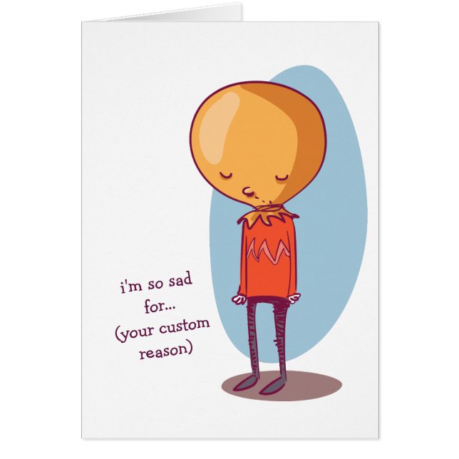 cartão de desculpas, estou tão triste. (Frente)