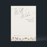 Cartão de Desejo Colorido de Beige de Flor Selvage<br><div class="desc">Este cartão de boas intenções de casamento colorido de flores silvestres é perfeito para o seu simples e caprichoso casamento de verão do arco-íris. Os florais cor-de-rosa brilhante, encantado, amarelo, laranja e dourado dão a este produto a sensação de um jardim primavera hippie elegante minimalista. A design moderna é a...</div>