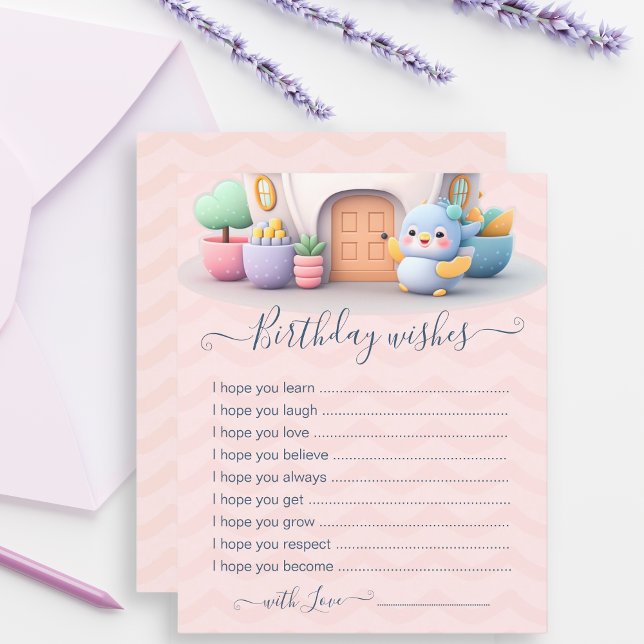 Cartão de desejo de aniversário da Primeira Menina (Criador carregado)