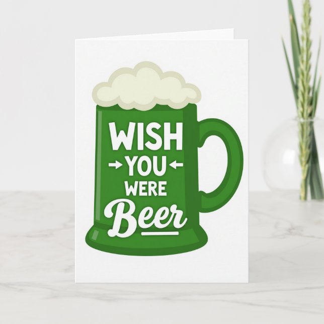 Cartão de Desejo de Caneca de Cerveja Verde (Frente)