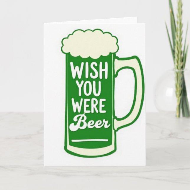 Cartão de Desejo de Cerveja Verde (Frente)