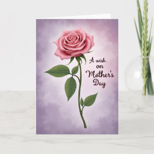 Cartão de Desejo do Dia das Mães Rosa