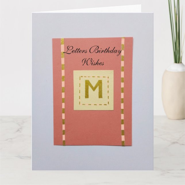 Cartão de Desejos de Aniversário com Letras (Frente)