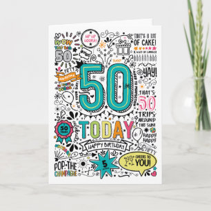 Cartão de Desejos de Aniversário de 50 Anos para I