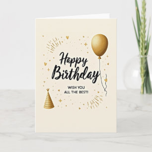 Cartão de Desejos de Aniversário de Caligrafia