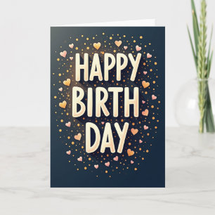 Cartão de Desejos de Aniversário Elegante