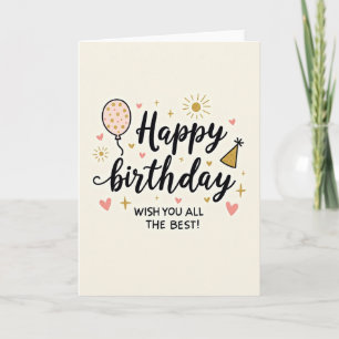 Cartão de Desejos de Aniversário Espelhante