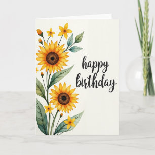 Cartão de Desejos de Aniversário Golden Bloom