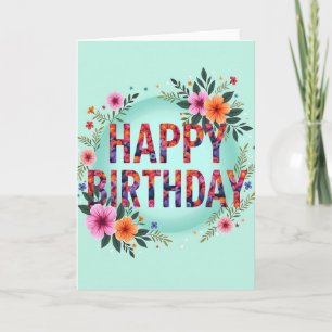 Cartão de Desejos de Aniversário Ilustrado