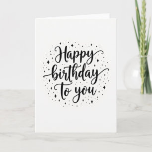 Cartão de Desejos de Aniversário Minimalista