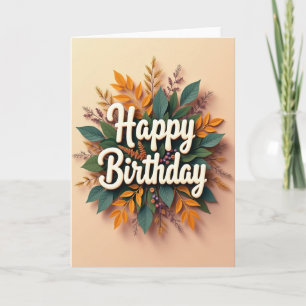 Cartão de Desejos de Aniversário Texturizado