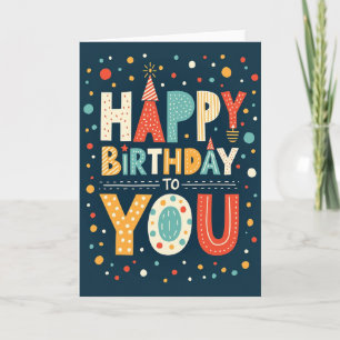 Cartão de Desejos de Aniversário Vibrante