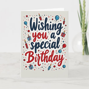 Cartão de Desejos de Balões de Aniversário