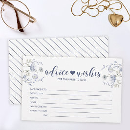 Cartão de desejos de chá de fraldas de flor silves