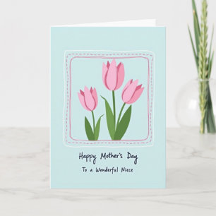 Cartão de Desejos de Dia Doce com Moldura Floral