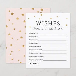 Cartão de Desejos de Estrelas Douradas Fofas para