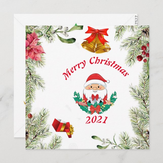 Cartão de desejos de Natal (Frente/Verso)