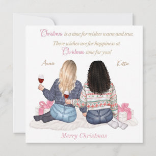 Cartão de desejos de Natal personalizados Feliz Na