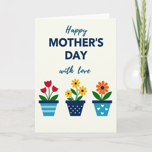 Cartão de Desejos do Dia das Mães Botânico (Frente)