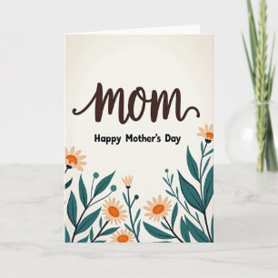 Cartão de Desejos do Dia das Mães Florais
