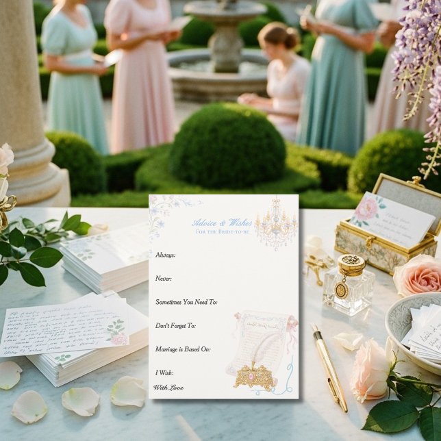 Cartão de Desejos e Conselhos Florais Regency (Regency Floral Advice and Wishes Card)