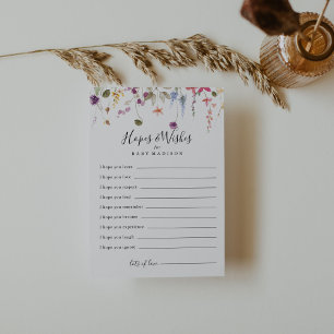 Cartão de desejos e desejos do Chá de fraldas colo