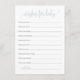 Cartão de Desejos para Bebê. Cartão Azul de Festa 