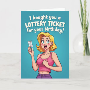 Cartão de Desenho Animado de Aniversário Sortudo