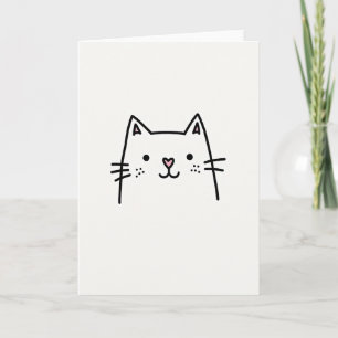Cartão de Desenho de Gatinho Fofo