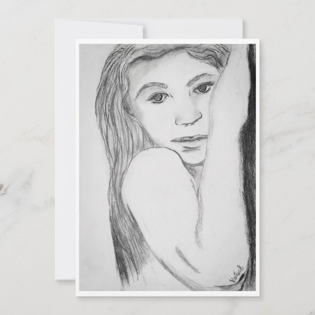 Cartão de desenho "Perdido nos Olhos" (Frente)