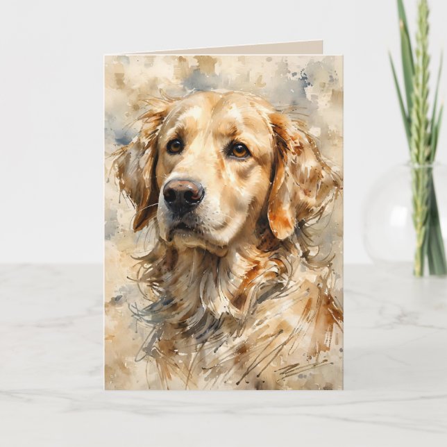 Cartão de Design de Arte de Cachorro Retriever Dou (Frente)