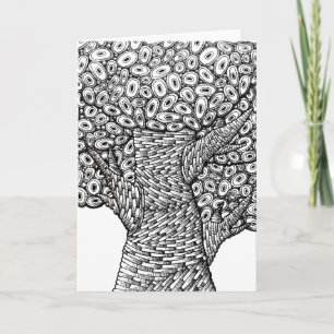 Cartão de Design de Formas Ovais de Desenho de Árv