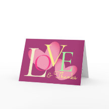 Cartão De Design de texto De Amor E Obrigados Da T