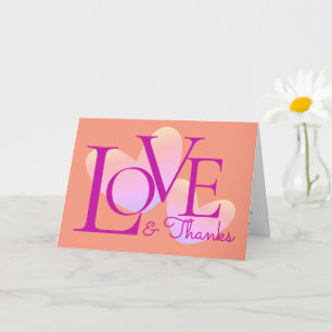 Cartão De Design de texto De Amor E Obrigados Da T