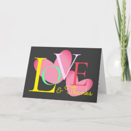 Cartão De Design de texto De Amor E Obrigados Da T