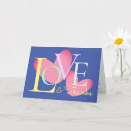 Cartão De Design de texto De Amor E Obrigados Da T
