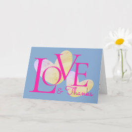 Cartão De Design de texto De Amor E Obrigados Da T