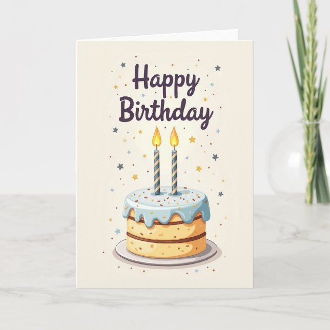 Cartão de Design de Tratamento de Aniversário (Frente)