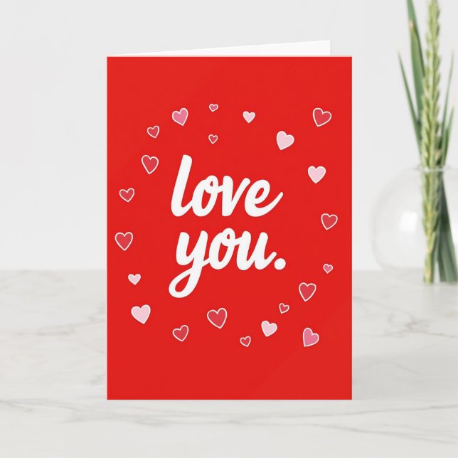 Cartão de Design Love You Hearts (Frente)