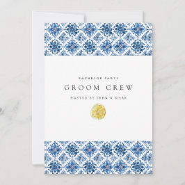 Cartão de Despedida de Solteiro para Azulejos de L