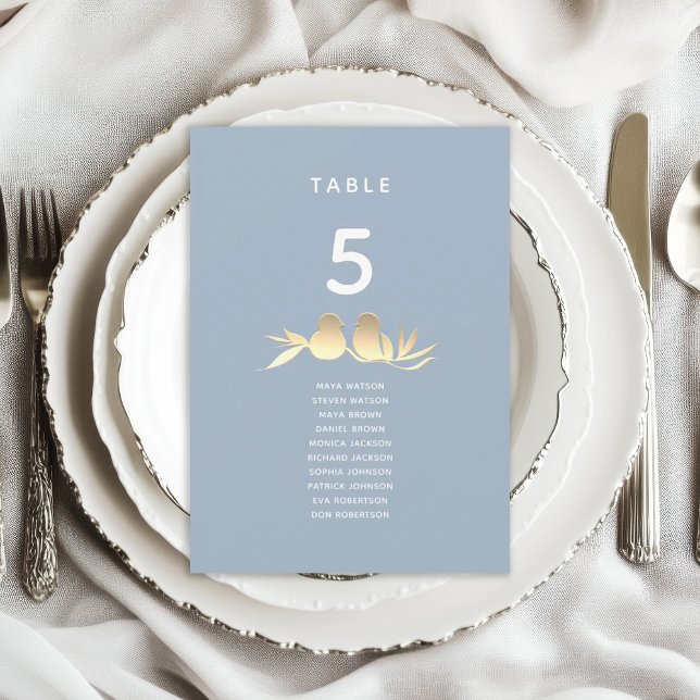 Cartão de Destino de Casamento de Aves Azuis Dusty (Criador carregado)