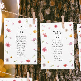 Cartão de Destino para Casamento de Flores Selvage