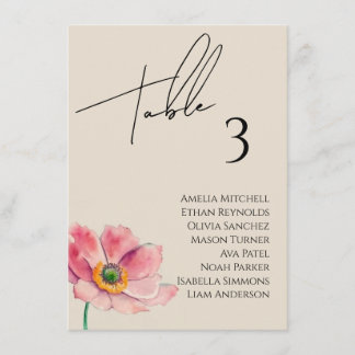 Cartão de Destino para Casamento de Flores Selvage