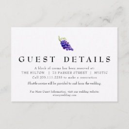 Cartão de Detalhe de Casamento de Vinho com Uvas n